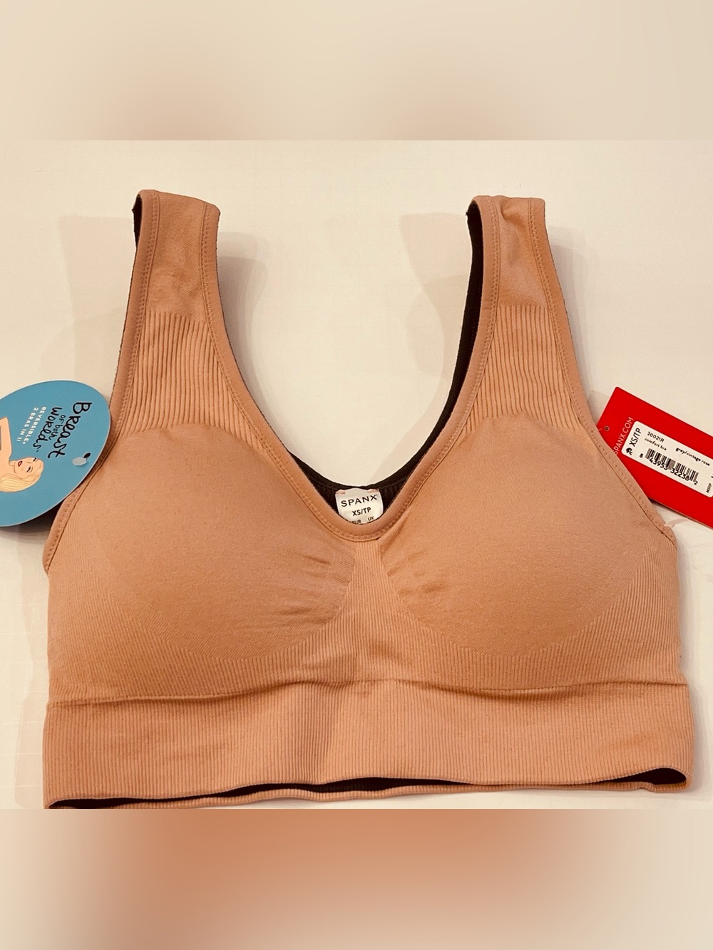 Spanx Breast of Both Worlds Reversible Tank Gray/Rose Comfort Bra